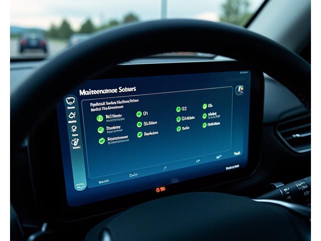 Digital dashboard showing a meticulously planned car maintenance schedule.